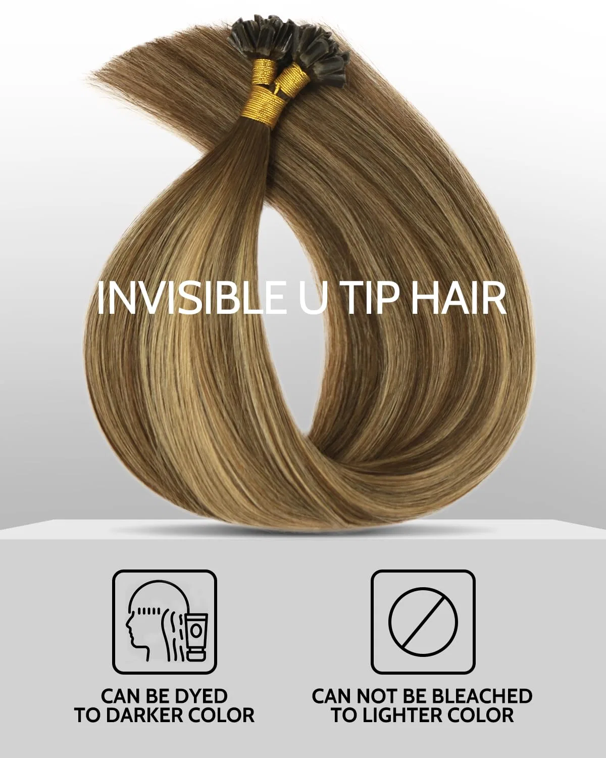 Наращивание волос VINBAO U-Tip из натуральных волос, 35 см, 40 г Vinbao, #4/27/4 Balayage Dark Brown To Caramel Blonde — фото 4