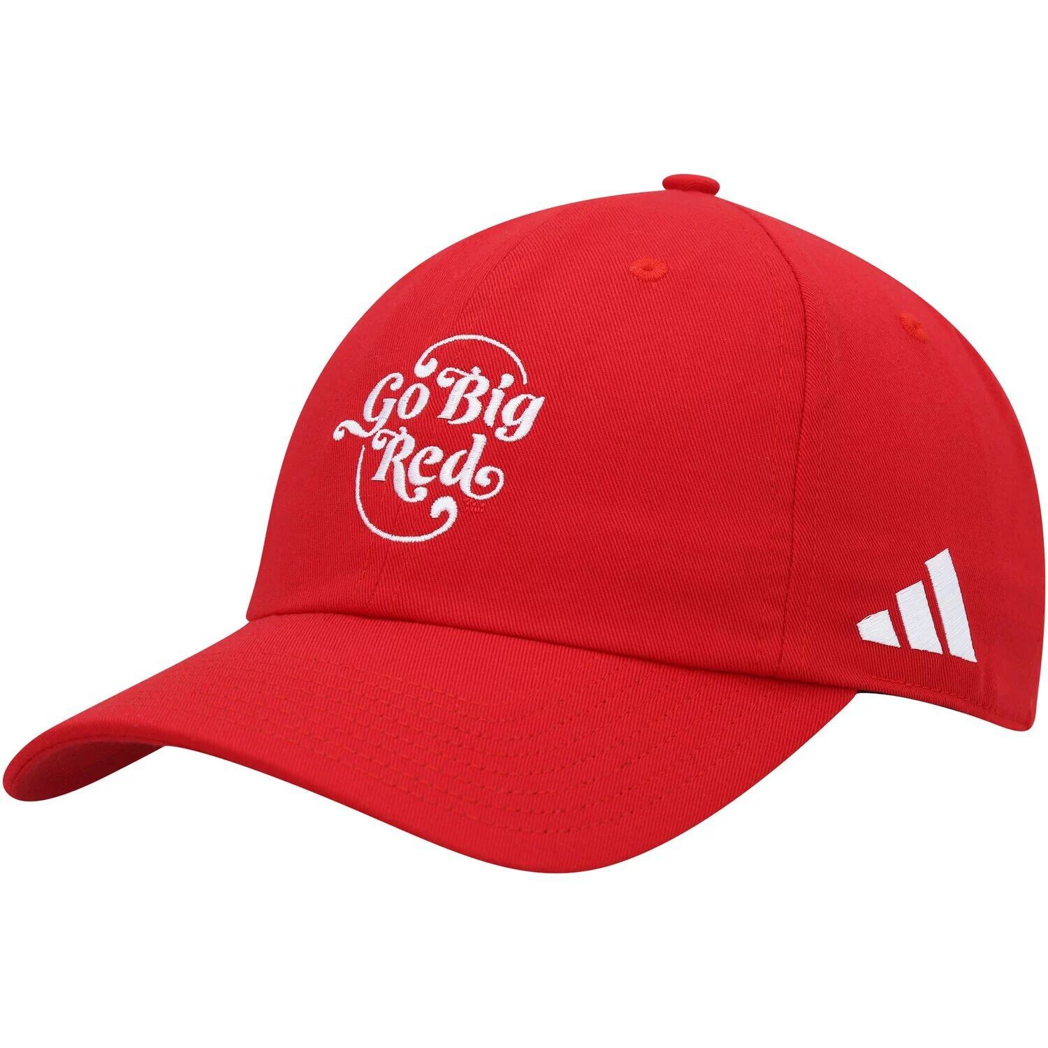 

Мужская регулируемая кепка adidas Scarlet Nebraska Huskers с напуском
