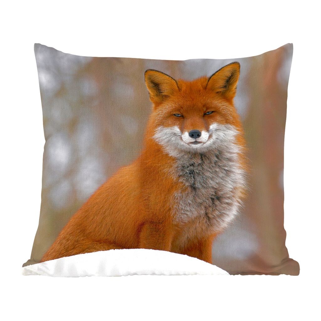 

Декоративная подушка MuchoWow диванная подушка для гостиной декоративная подушка 60 x 60 см лиса - лес - красный - чехол на подушку - хлопчатобумажная ткань - декоративные наволочки