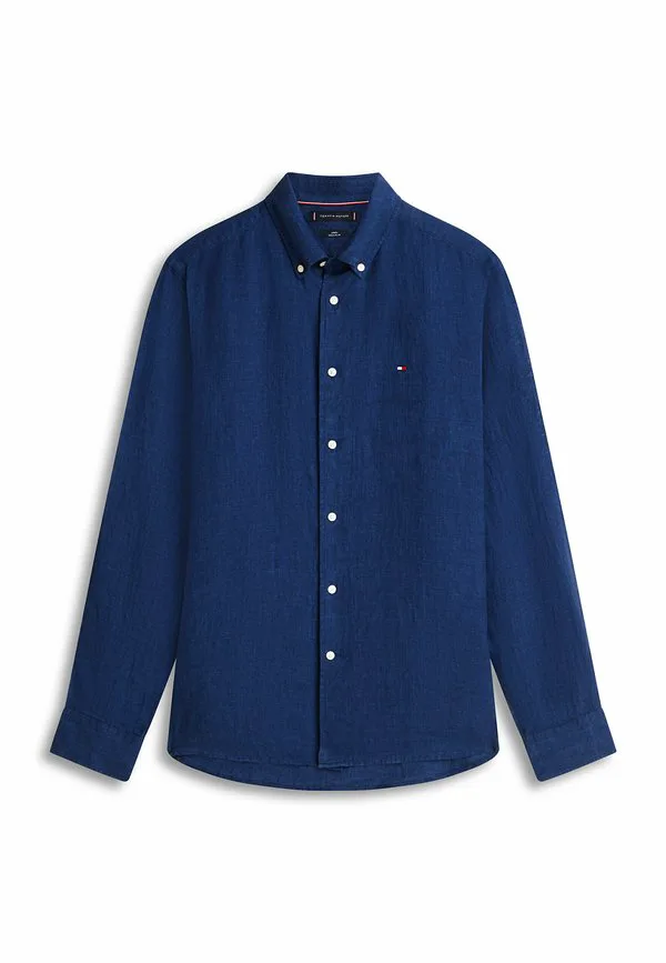 Рубашка прямого кроя из чистого выстиранного материала. Tommy Hilfiger, Carbon Navy — фото 4