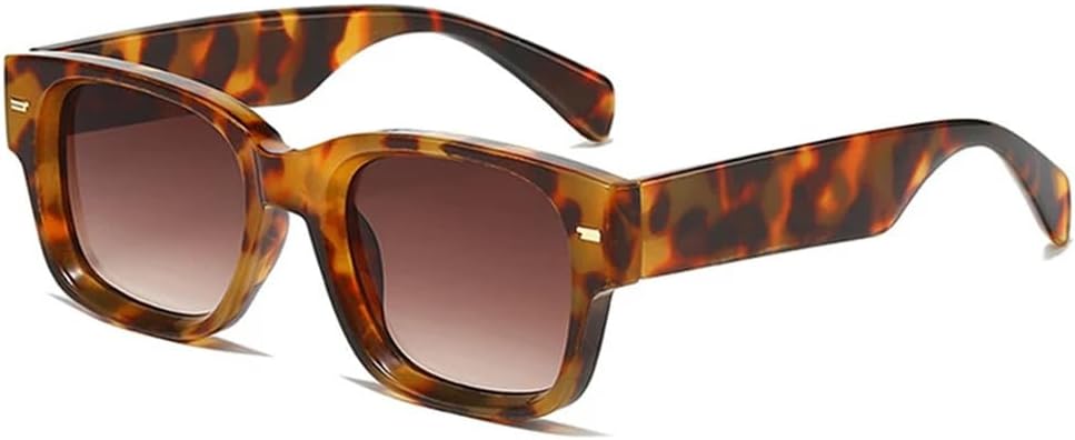 

Солнцезащитные очки Jelly Color Rivets с постепенным изменением цвета, в стиле панк, с УФ-защитой UV400 и прозрачными линзами, для женщин и мужчин, для занятий спортом на открытом воздухе и путешествий UYPTK, Leopard Tea Gradient