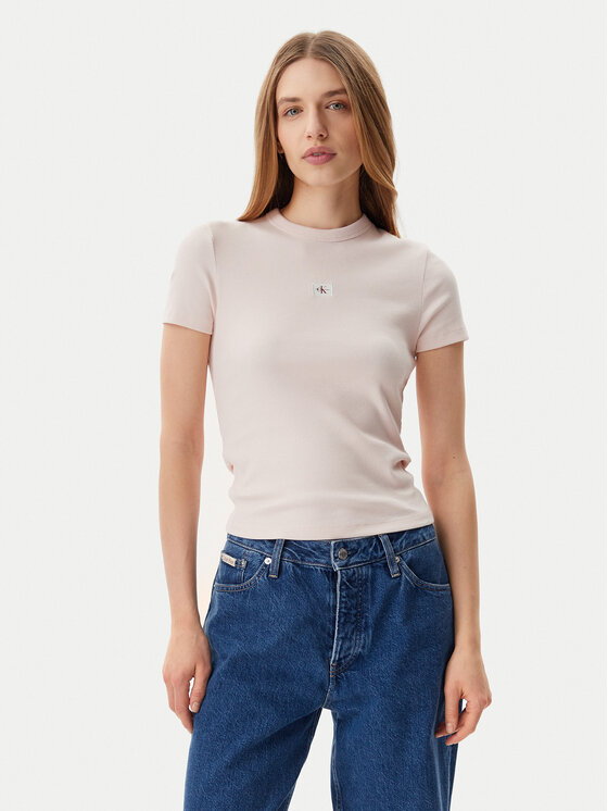 

Облегающая футболка J20J225245 Calvin Klein Jeans, розовый