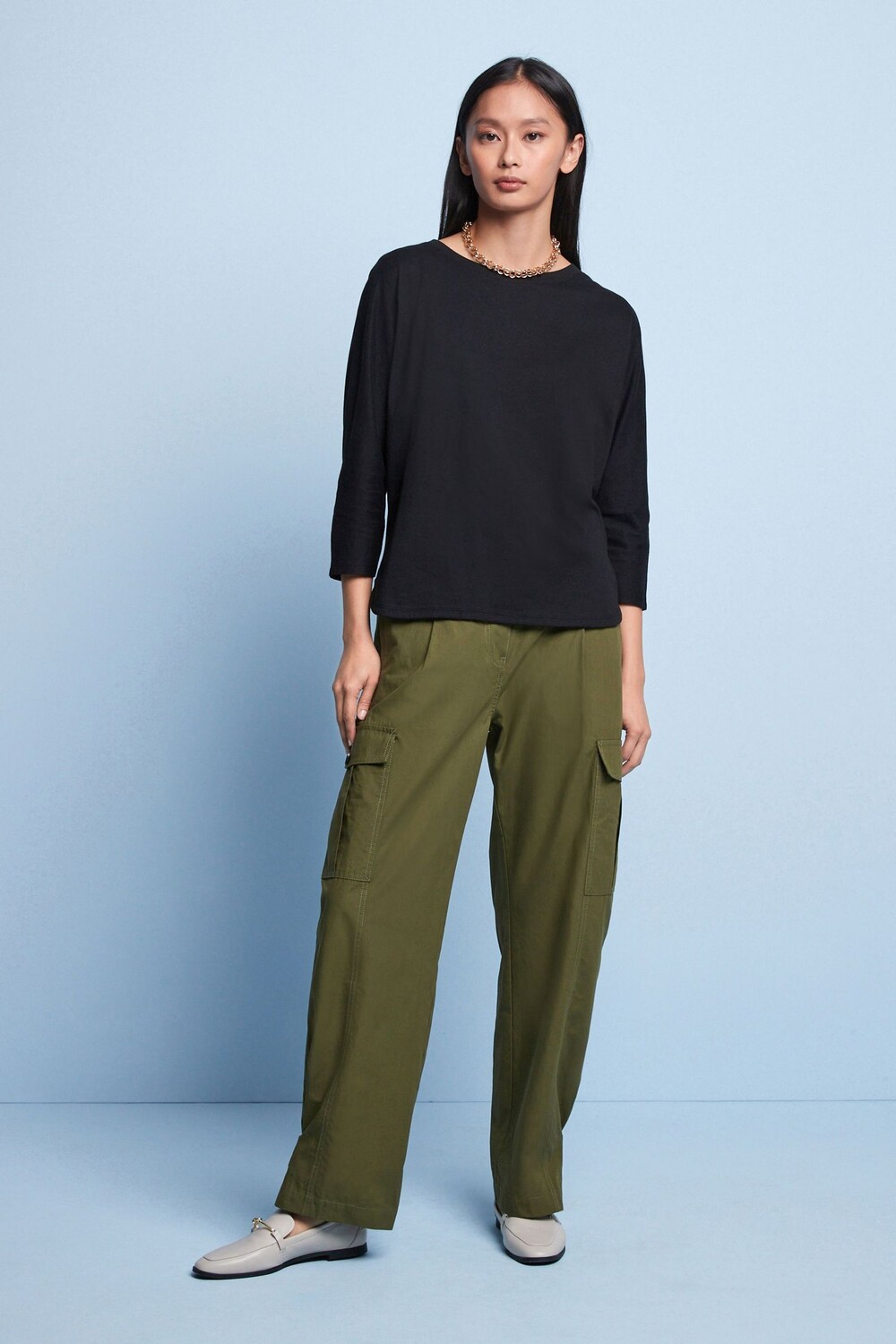 

Хлопковые брюки-карго с практичным карманом и прямыми штанинами Next, серый