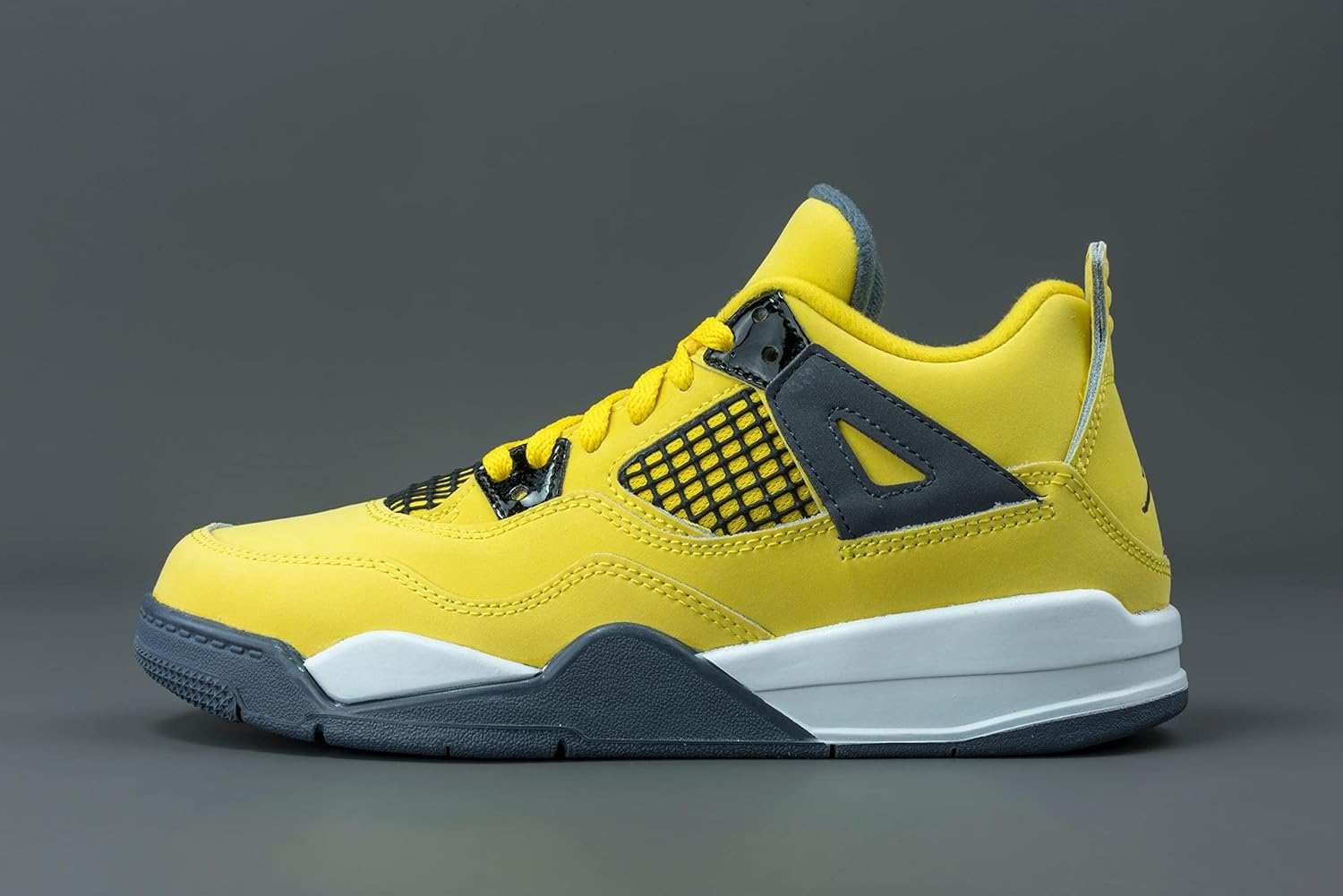 Кроссовки Nike Air Jordan 4 Retro для мальчиков, синий/желтый — фото 4