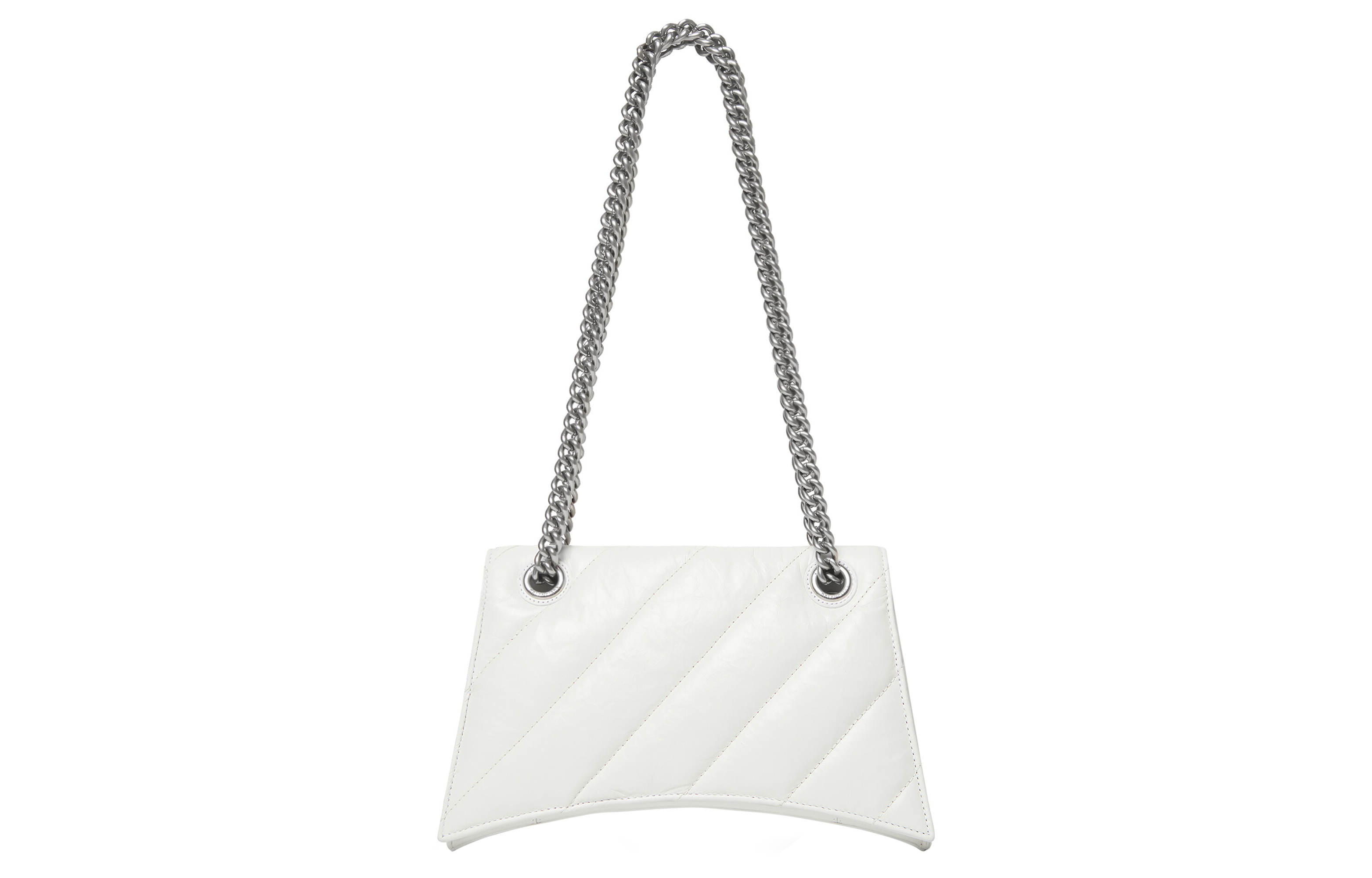 Женская сумка Balenciaga Crush Small Chain стеганая оптический белый — фото 3
