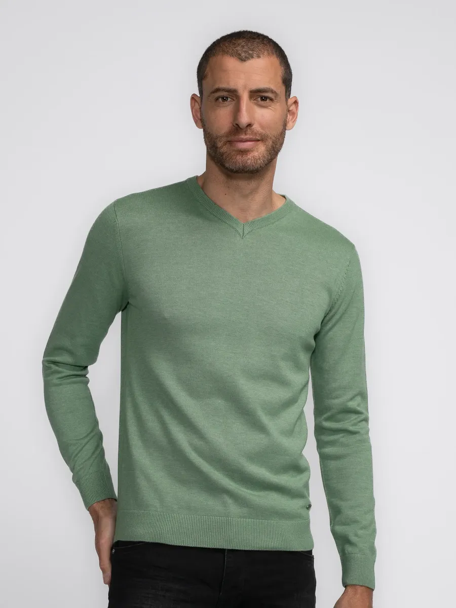 

Свитер Petrol Industries с V-образным вырезом "Мужской трикотаж V-Neck Basic", цвет Wasabi