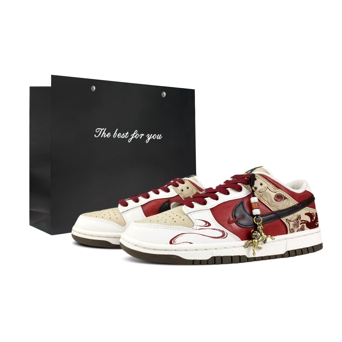 

Dunk BNK Auspicious Pattern Brocade Horse мужские низкие скейтерские кроссовки с устойчивостью к истиранию Nike, auspicious pattern jinma-shopping bag