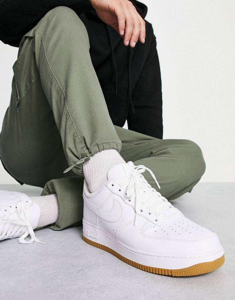 

Белые кроссовки Nike Air Force 1 '07 с резиновой подошвой, Белый, Белые кроссовки Nike Air Force 1 '07 с резиновой подошвой