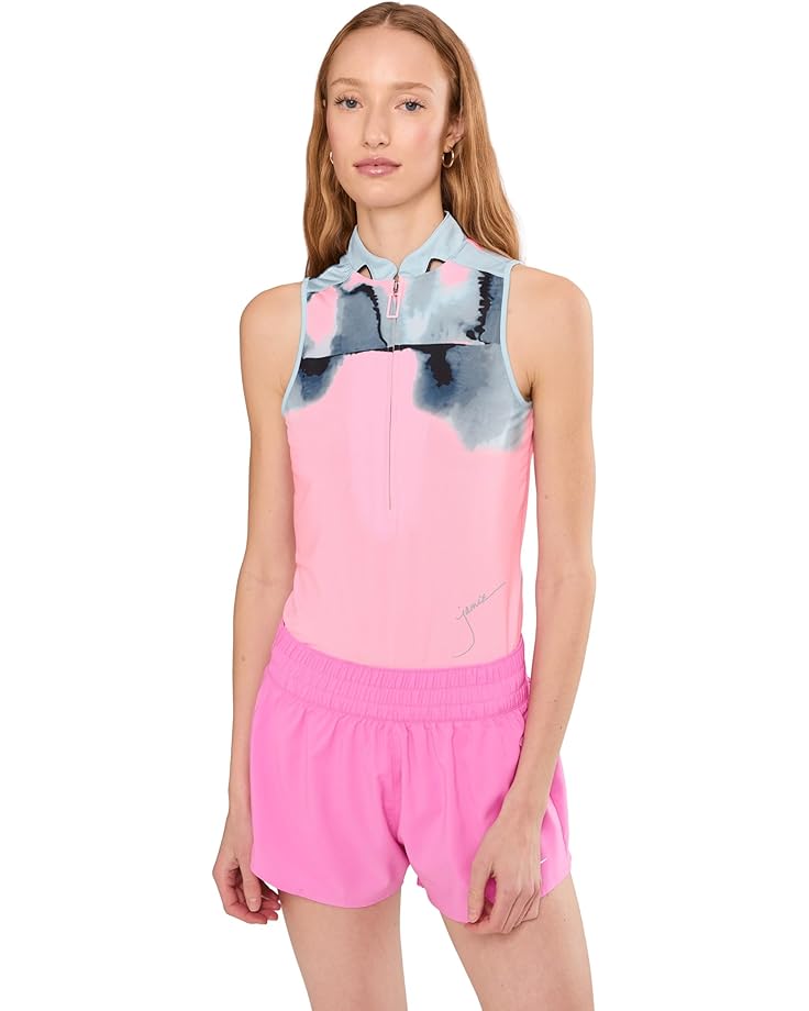 

Женский поло Jamie Sadock Flare Print без рукавов, Valentine Pink