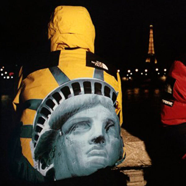 Куртка x the north face statue of liberty mountain jacket 'yellow' Supreme, желтый — фото 4