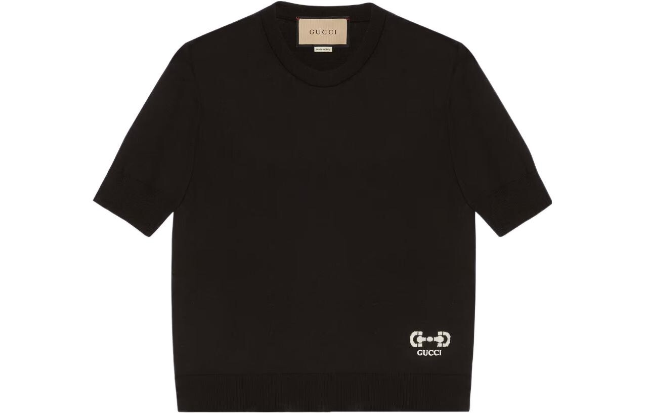 

Свитер женский Gucci с короткими рукавами, черный