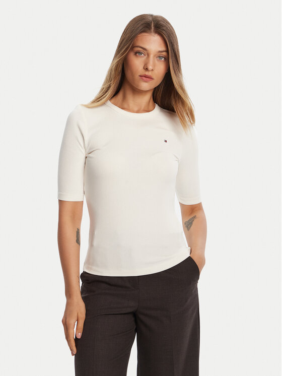 

Блузка slim fit WW0WW47308 Tommy Hilfiger, экрю