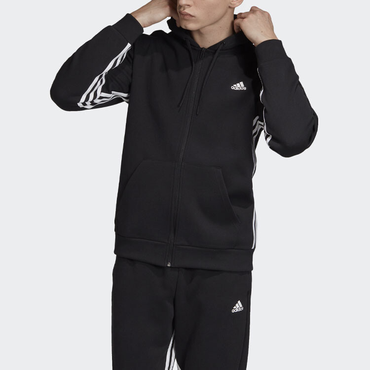 Худи Adidas Must Haves 3-Stripes, черный — фото 2