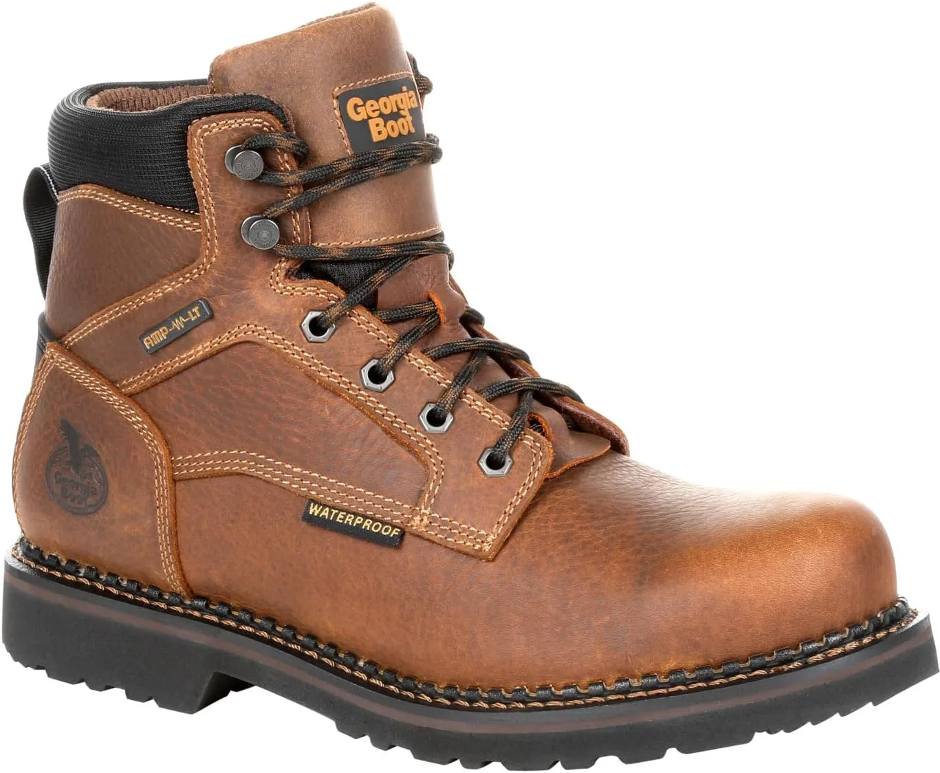 Отличные водонепроницаемые ботинки Georgia Boot Giant Revamp с металлическими носками для мужчин, коричневый