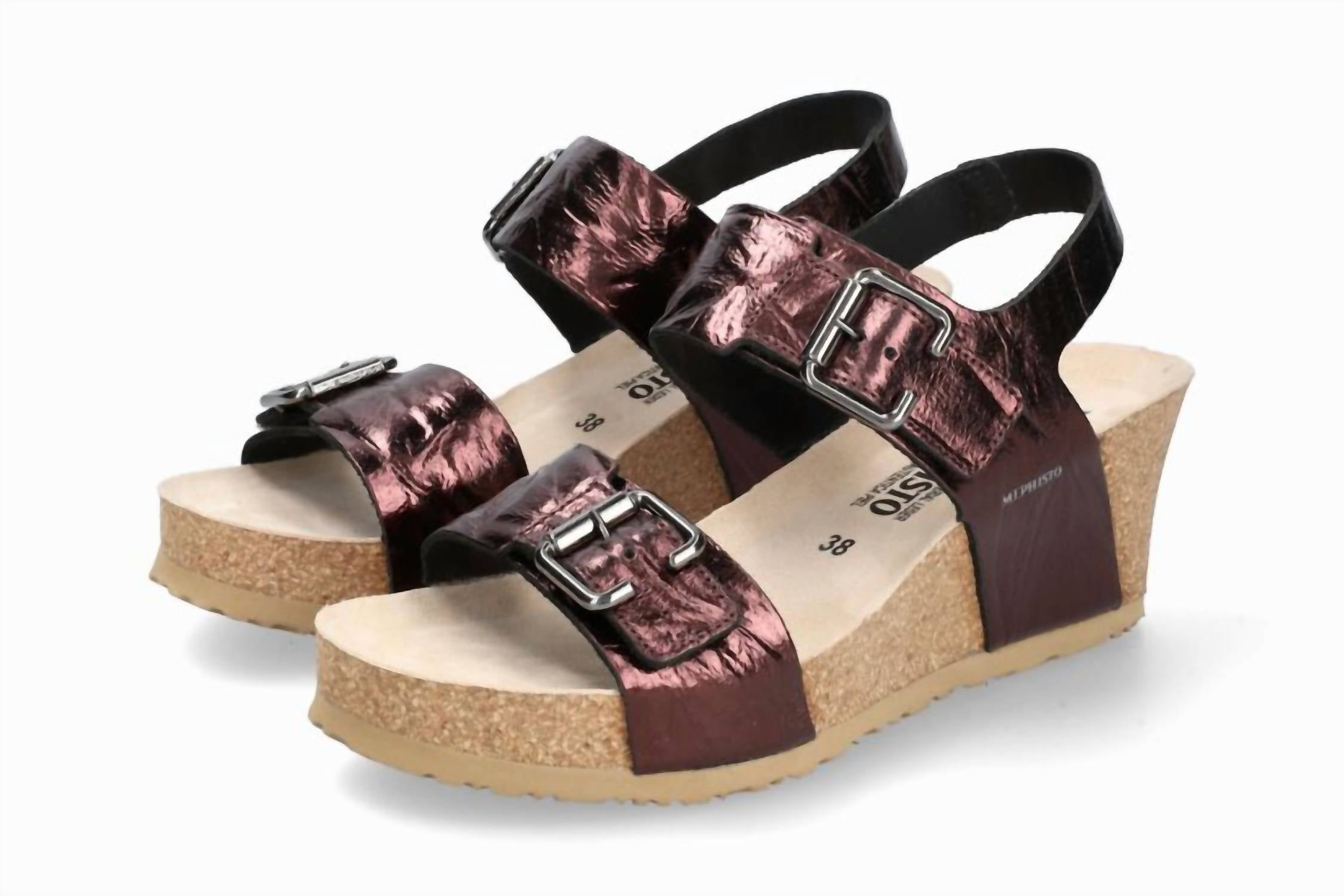 Women's Lissandra Lightweight Walking Wedge Sandal In Chianti MEPHISTO, Chianti — фото 2