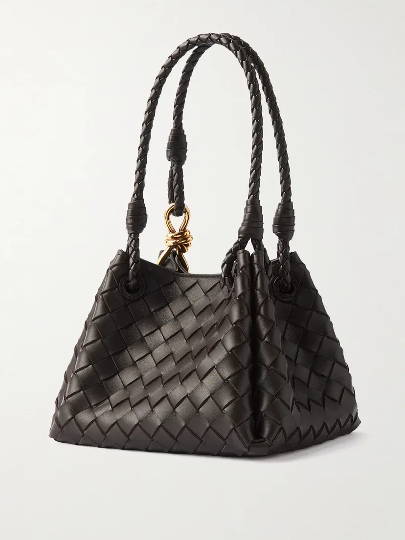 Малая кожаная плечевая сумка Parachute с плетением intrecciato BOTTEGA VENETA, коричневый — фото 3