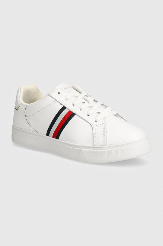 

Кожаные кроссовки ESSENTIAL COURT SNEAKER STRIPES Tommy Hilfiger, белый