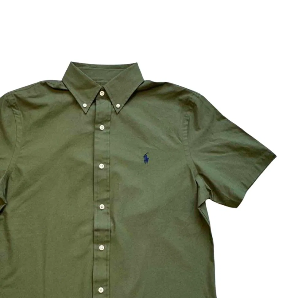 Рубашка классическая мужская Polo Ralph Lauren зеленая — фото 3