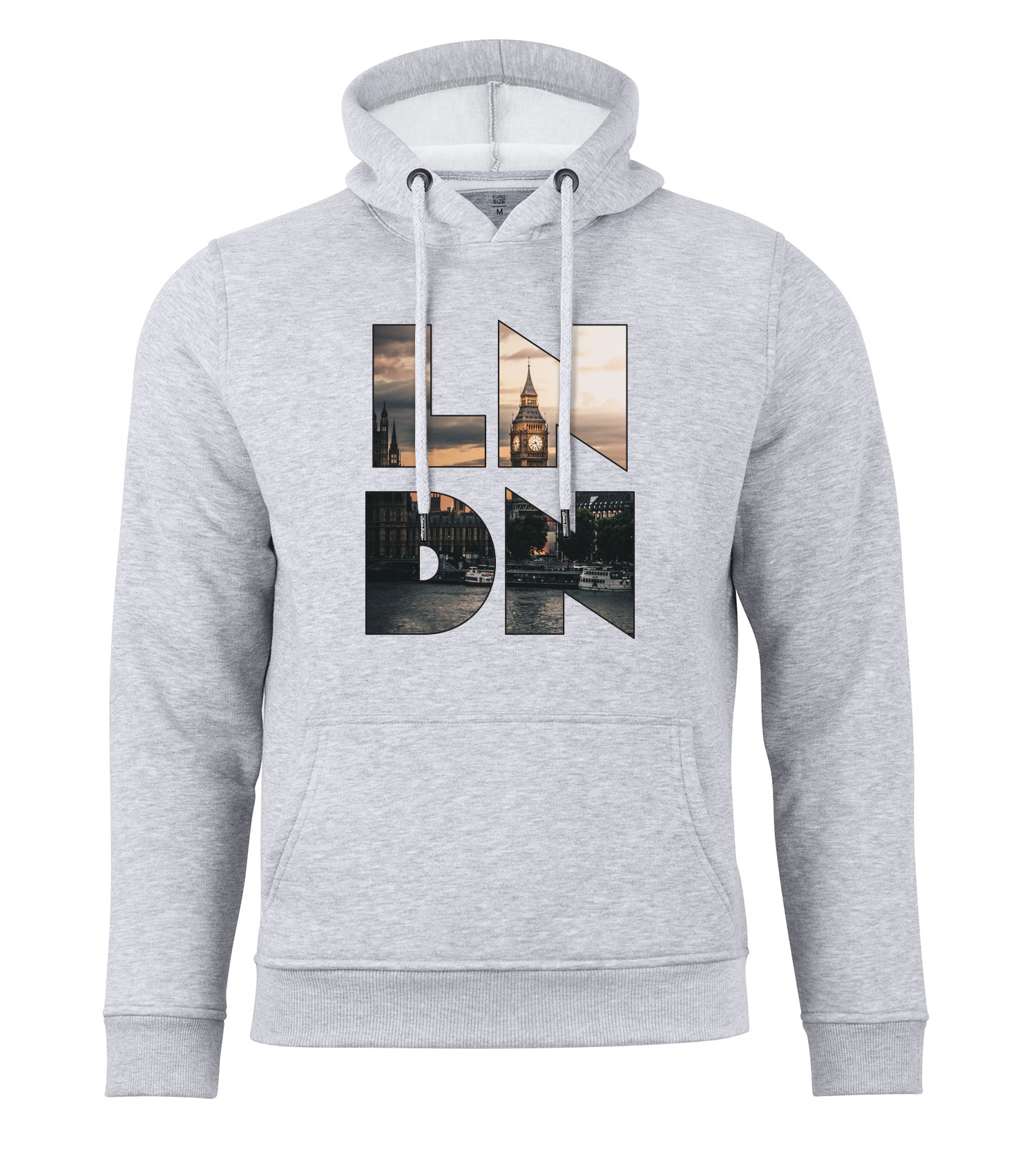 

Толстовка Cotton Prime Skyline Hoodie London Weltenbummler Kollektion, серый меланж