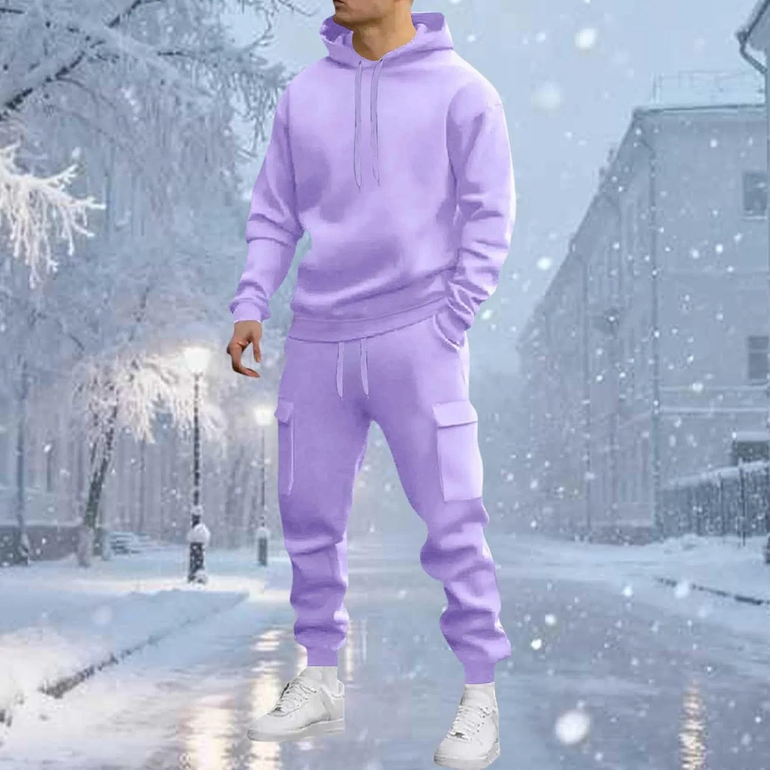 Спортивный костюм из рипстоп-хлопка, Generic, 2 предмета, A02_purple — фото 2