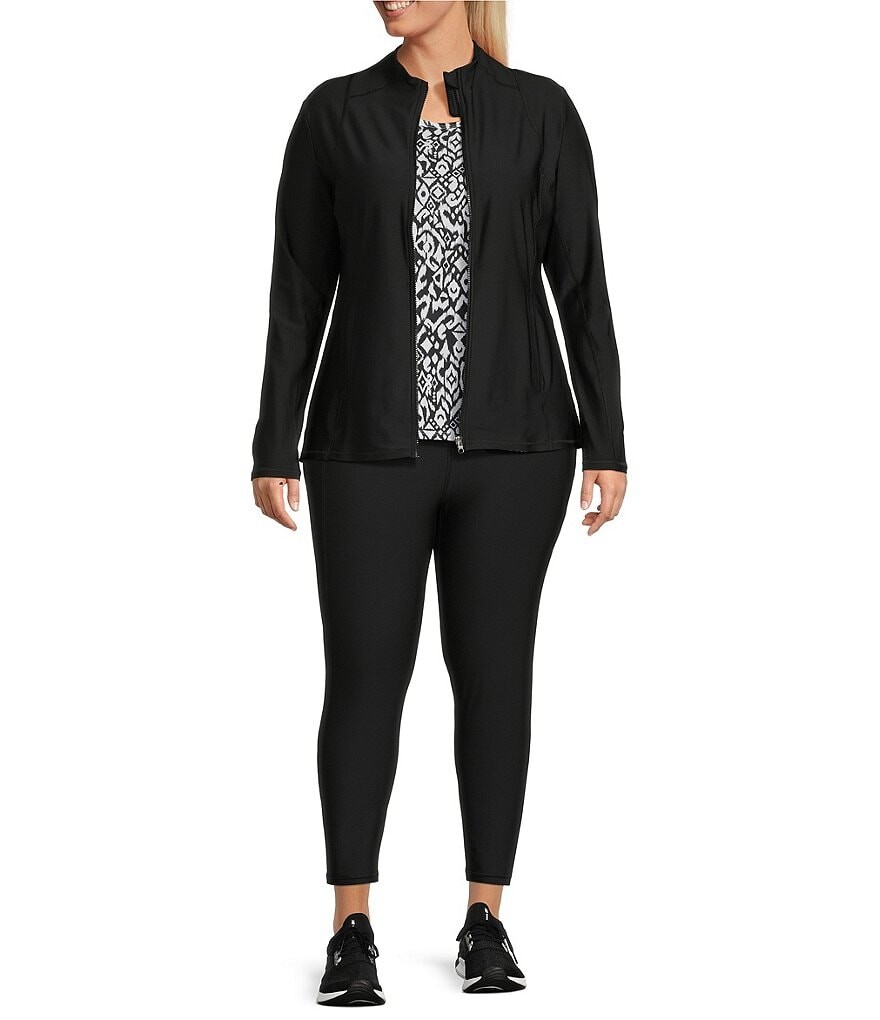 

Куртка Kinesis Plus Size с длинными рукавами и молнией спереди, черный