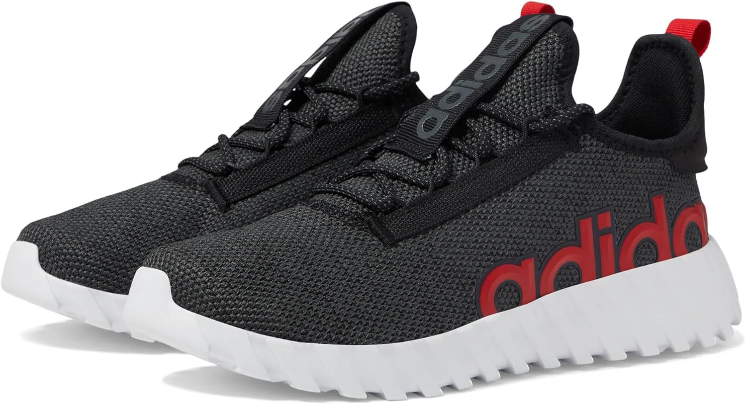 Кроссовки Adidas Kids Boys Kaptir 3.0 на шнуровке для мальчиков, повседневные - черные, черно-белый — фото 3