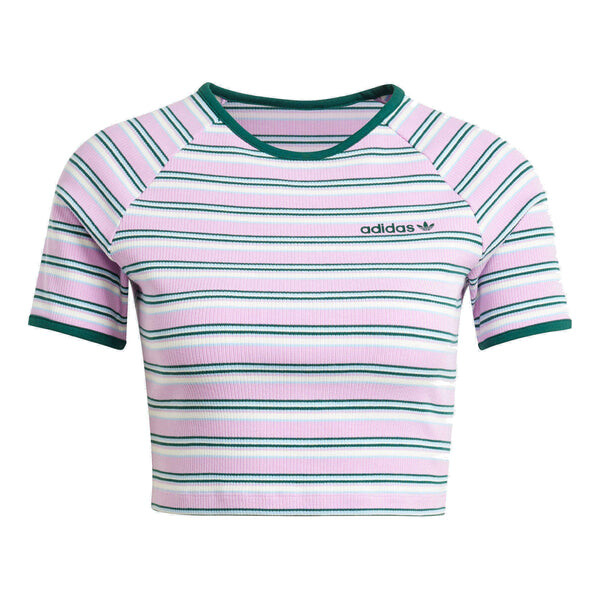 

Футболка '80s rib stripe baby t-shirt 'pink white' Adidas, розовый