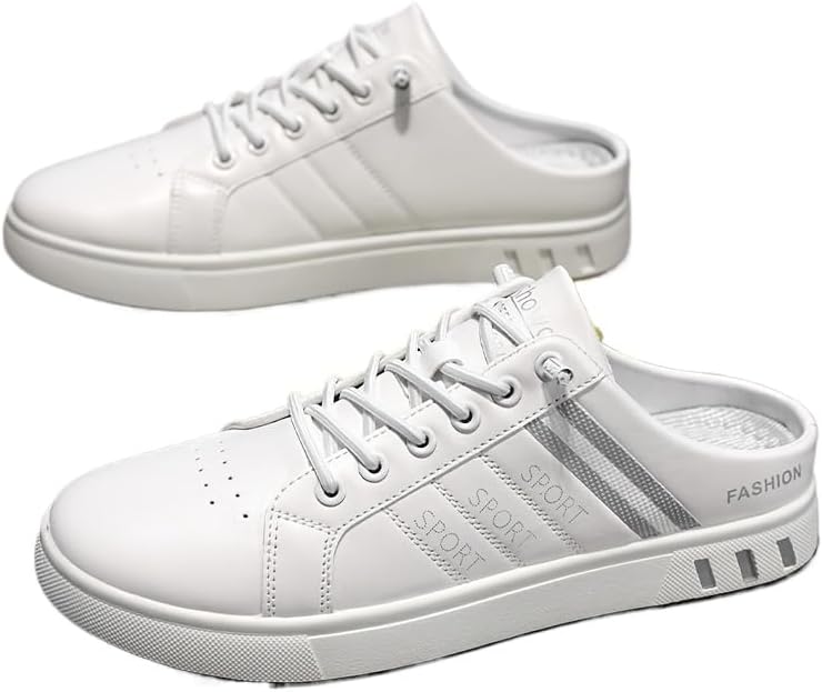 

Модные мужские слипоны для весны и лета, повседневные туфли для дома и прогулок на улице, кроссовки-луферы с нескользящей подошвой, удобные для походов/трекинга, без задника Azttoztto, белый/серый