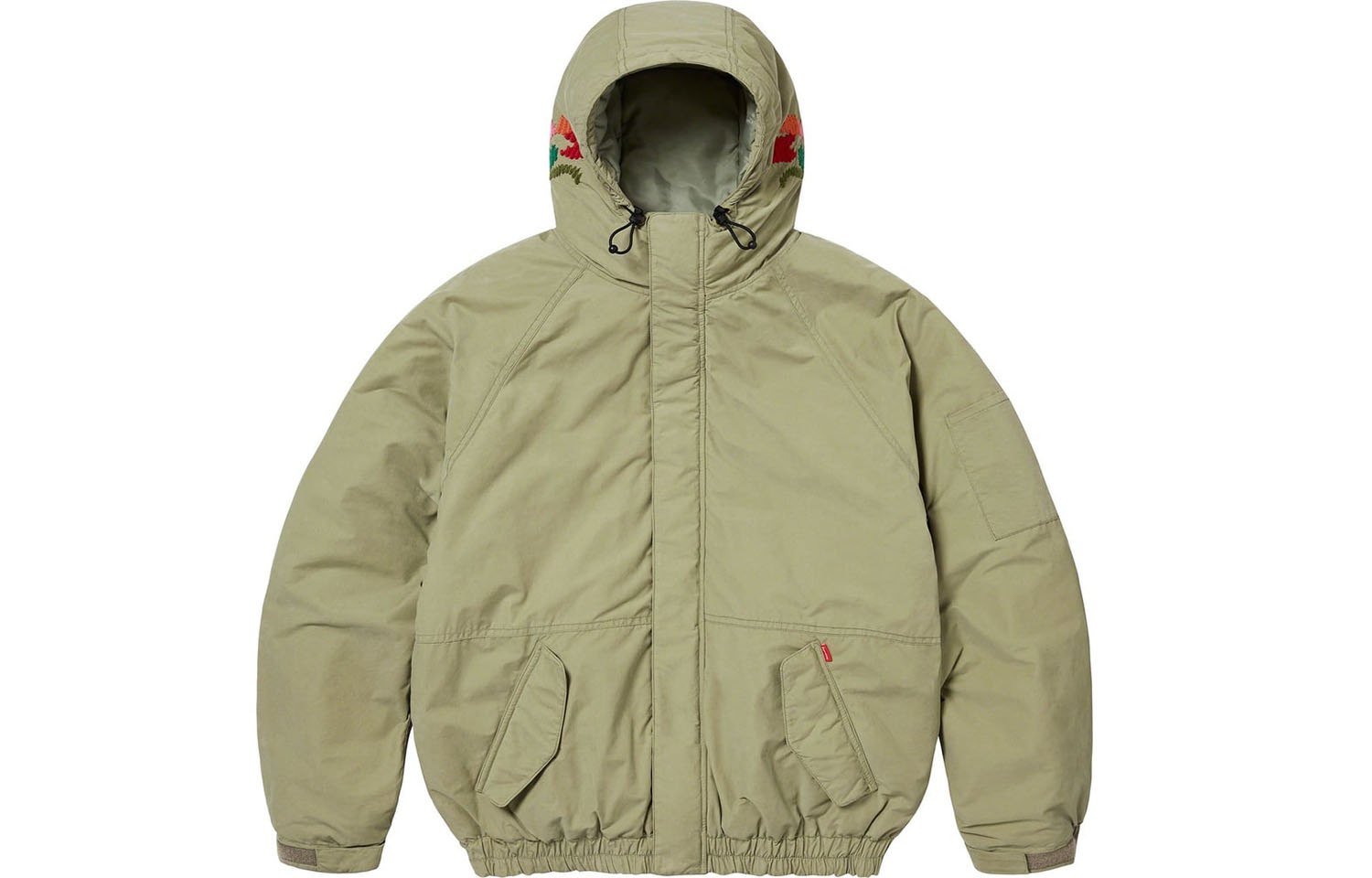 

Supreme Куртка с капюшоном в технике игольного шитья, Olive Green/Olive