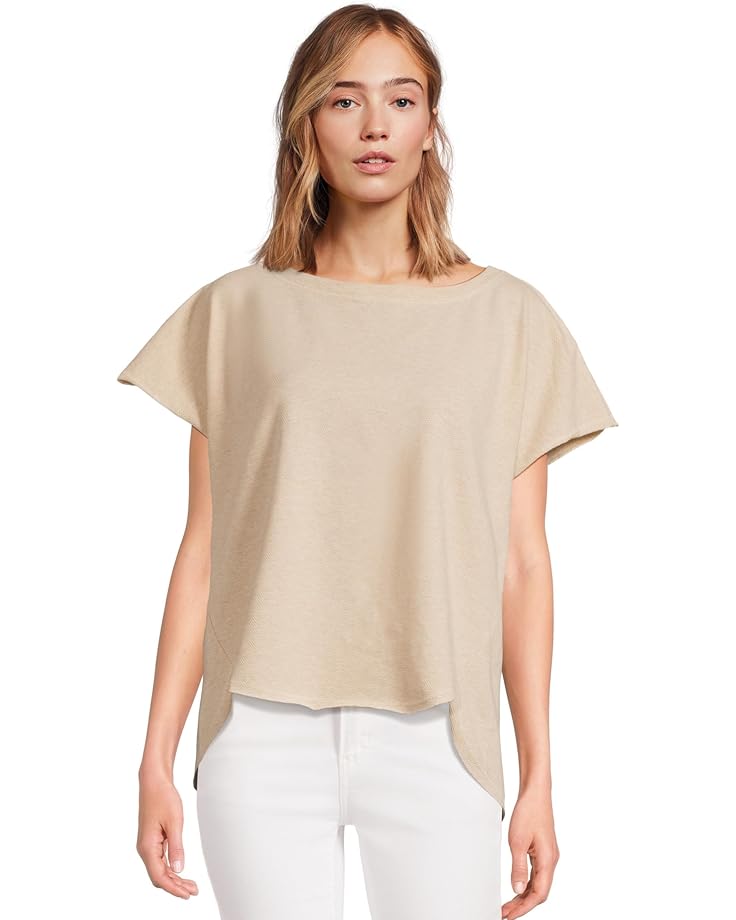 

Топ Mod-o-doc Short Sleeve Dolman Curved Hi-Lo Hem Top, песочный