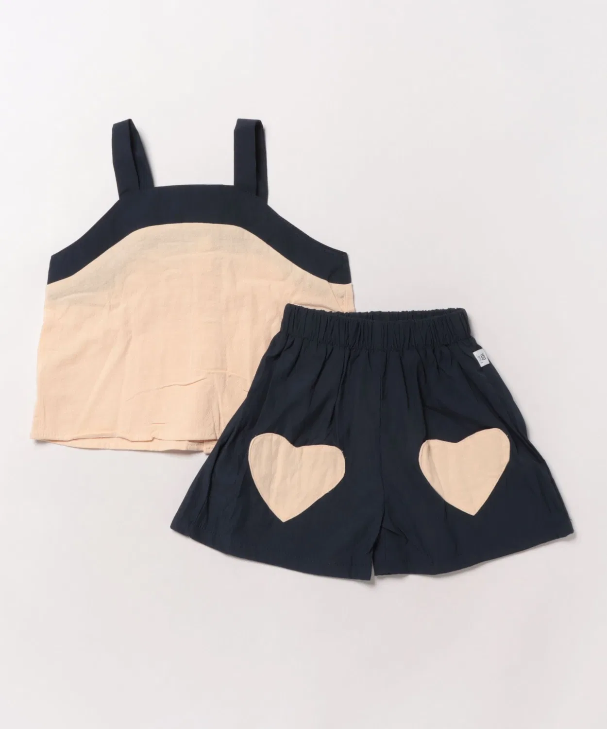 Детский костюм с сердцем-карманом Aimoha Kids бежево-синий — фото 2