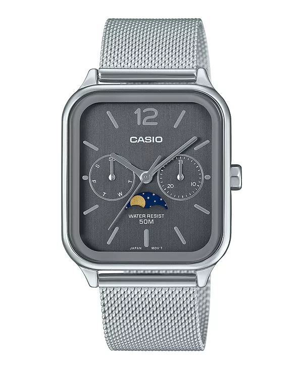 

Мужские часы из нержавеющей стали серебристого цвета, 34 мм Casio, silver