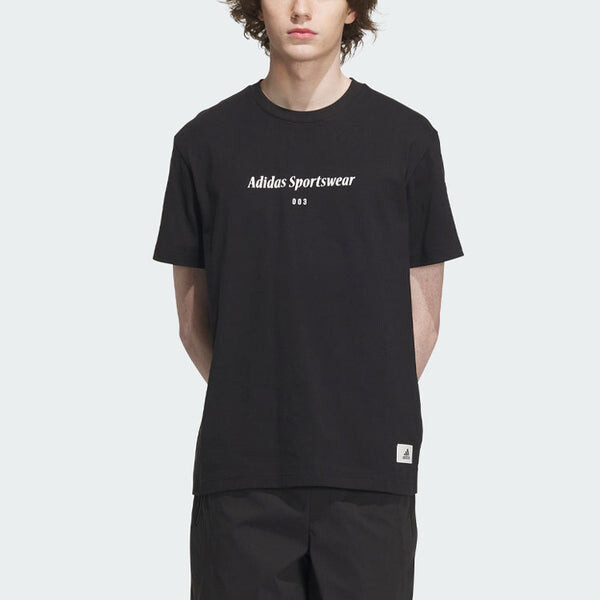 Футболка adidas Sportswear Lounge Graphic T-shirt 'Black', черный — фото 2