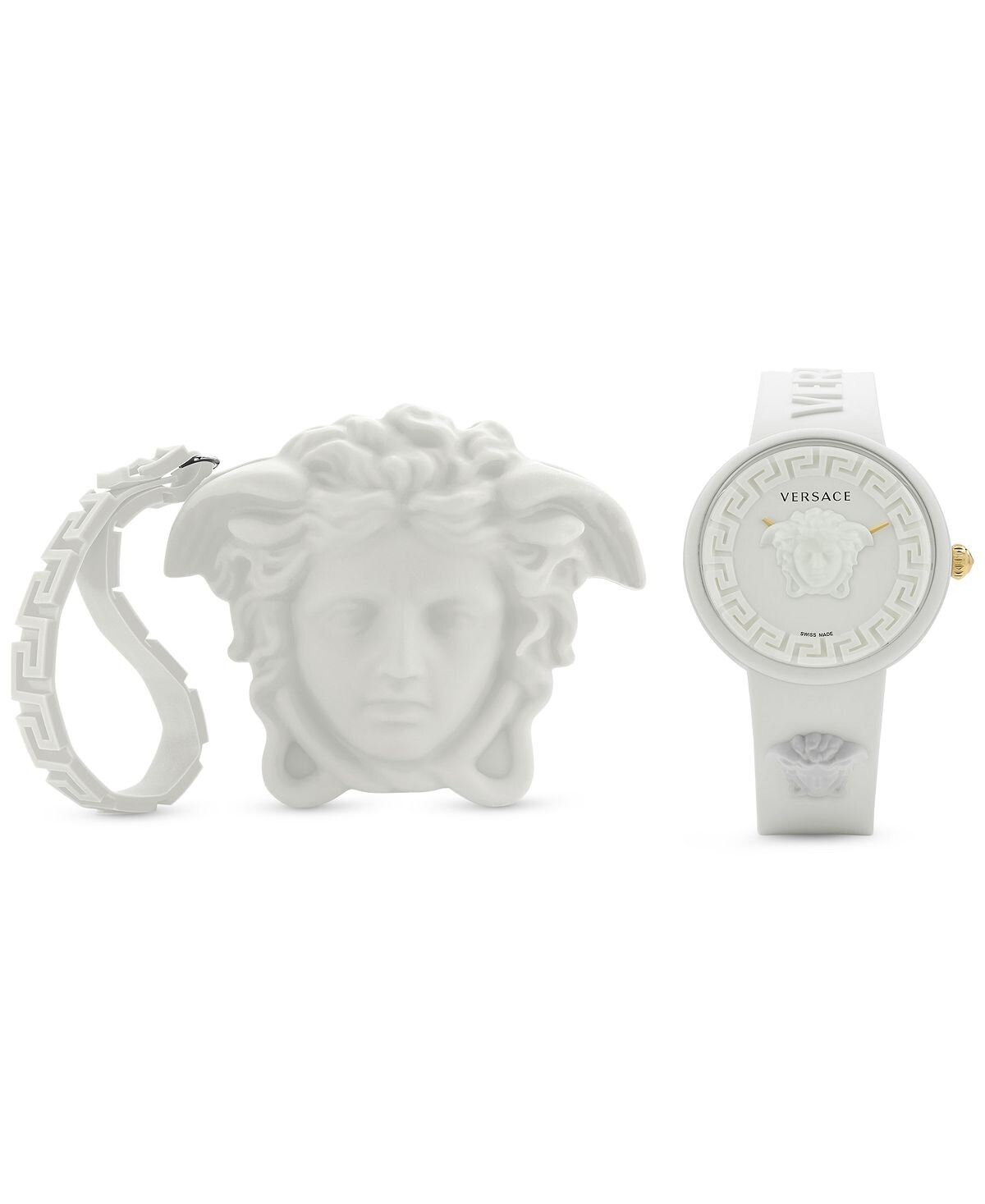 Женские швейцарские часы Medusa Pop с белым силиконовым ремешком, 39 мм Versace, белый — фото 4