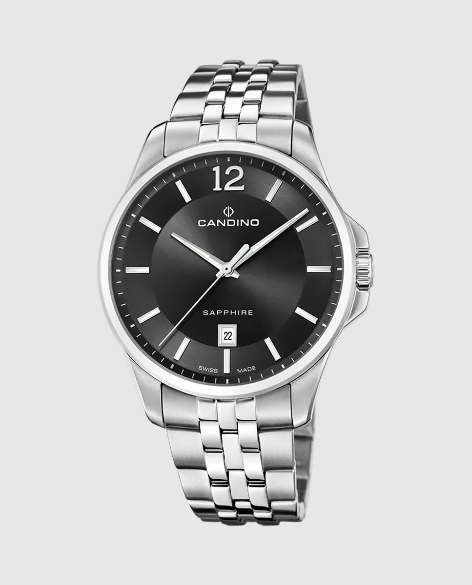 

C4762/4 Gents Classic Timeless Мужские часы из серебристой стали Candino, серебряный