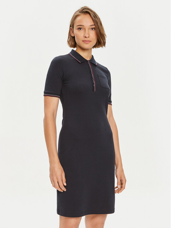 

Повседневное платье slim fit Slim RWb Tipping Polo 1/2SLV DRS WW0WW42114 Tommy Hilfiger, синий