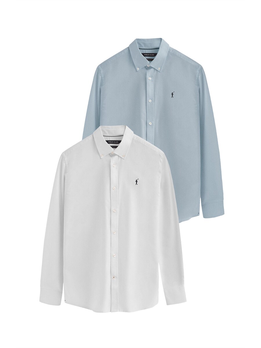 

Рубашка на пуговицах классического кроя Polo Club, светло-голубой/белый