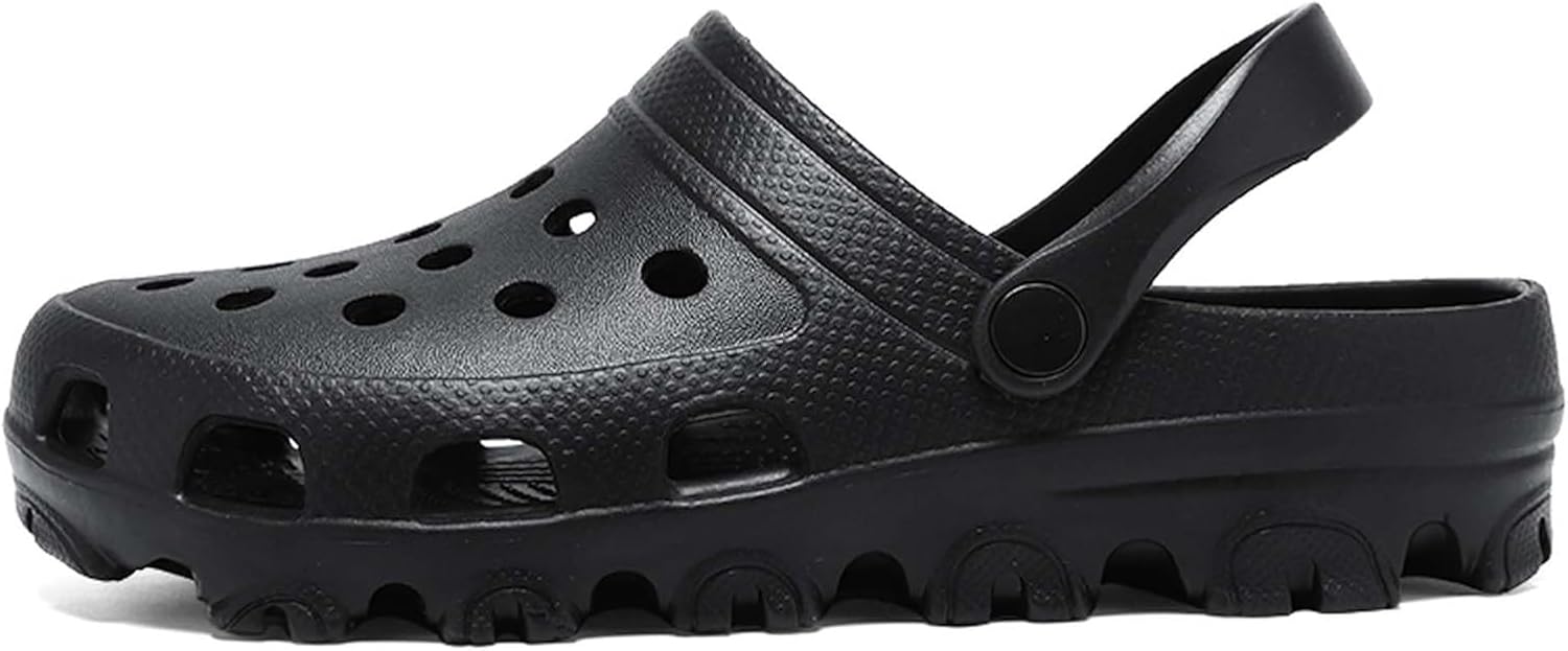 

Мужские повседневные садовые сабо, с поддержкой свода стопы, летние быстро сохнущие легкие сандалии, противоскользящие тапочки для душа, для бассейна, пляжа, дома и на улице Generic, черный