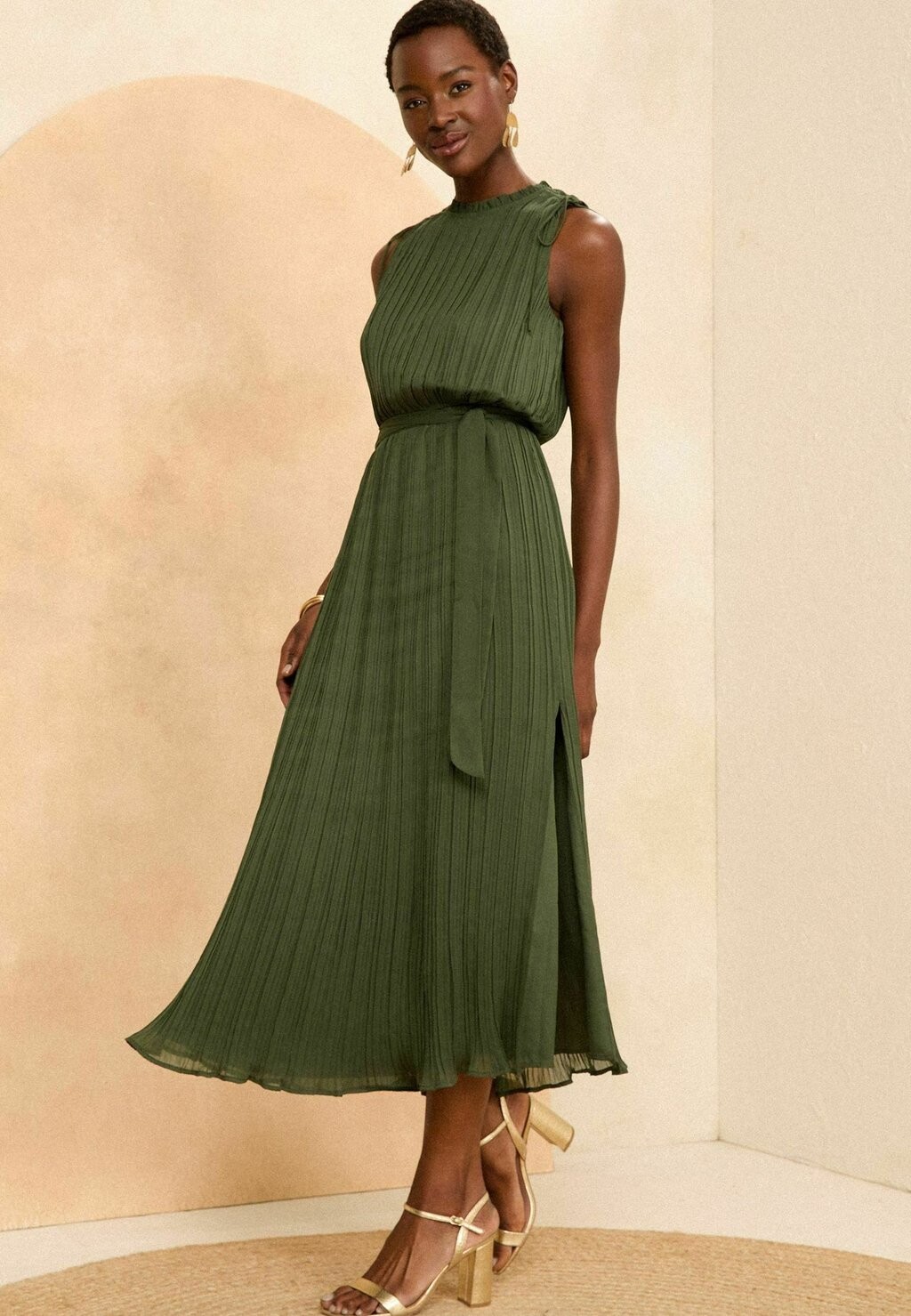 

Платье макси SLEEVELESS BELTED-REGULAR FIT Love & Roses, хаки