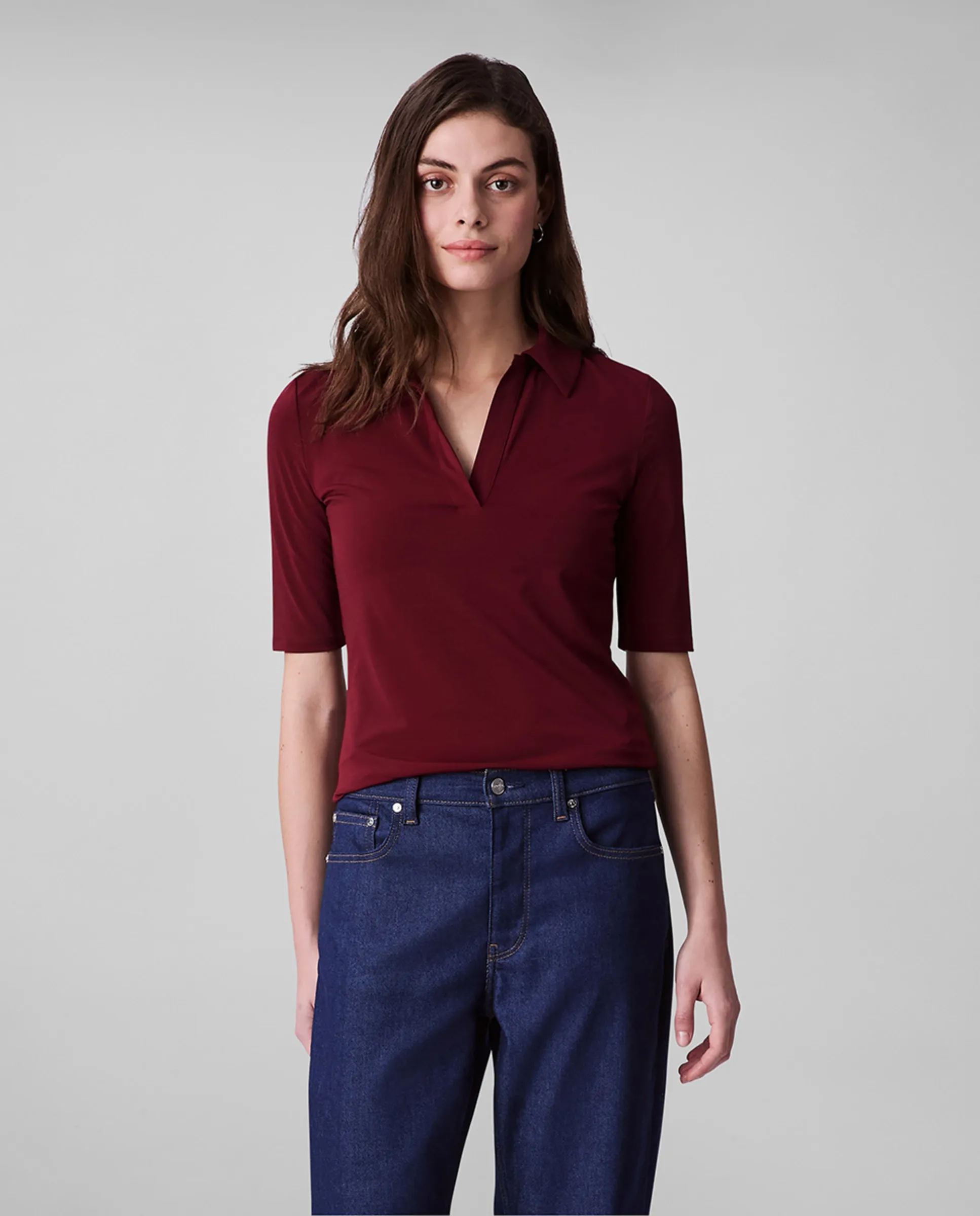 

Женская блузка из крепа Calvin Klein, бордовый
