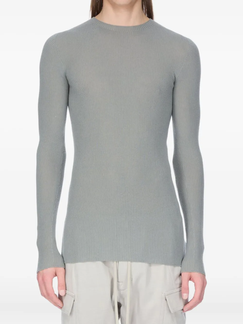 

Ребристый свитер с длинными рукавами Rick Owens, серый