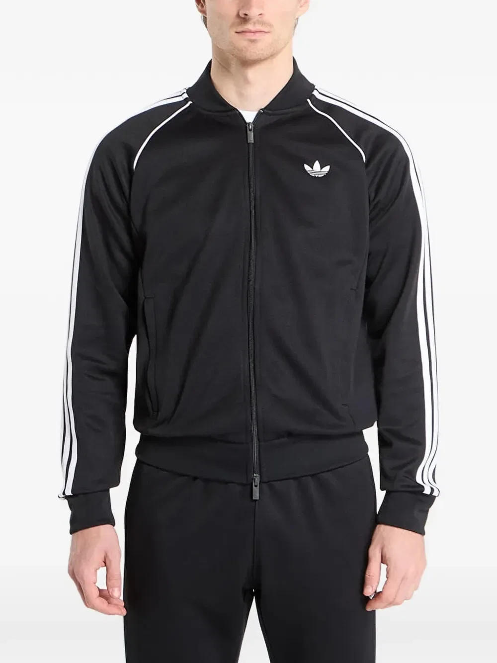 Толстовка на молнии с вышитым логотипом SST Adidas, черный