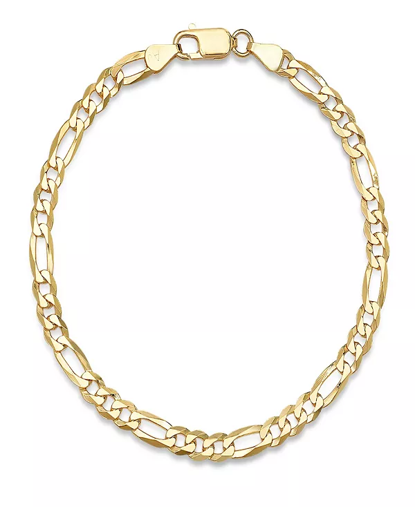 

Мужской браслет-цепочка Фигаро из стерлингового серебра 14 карат с позолотой Steeltime, gold