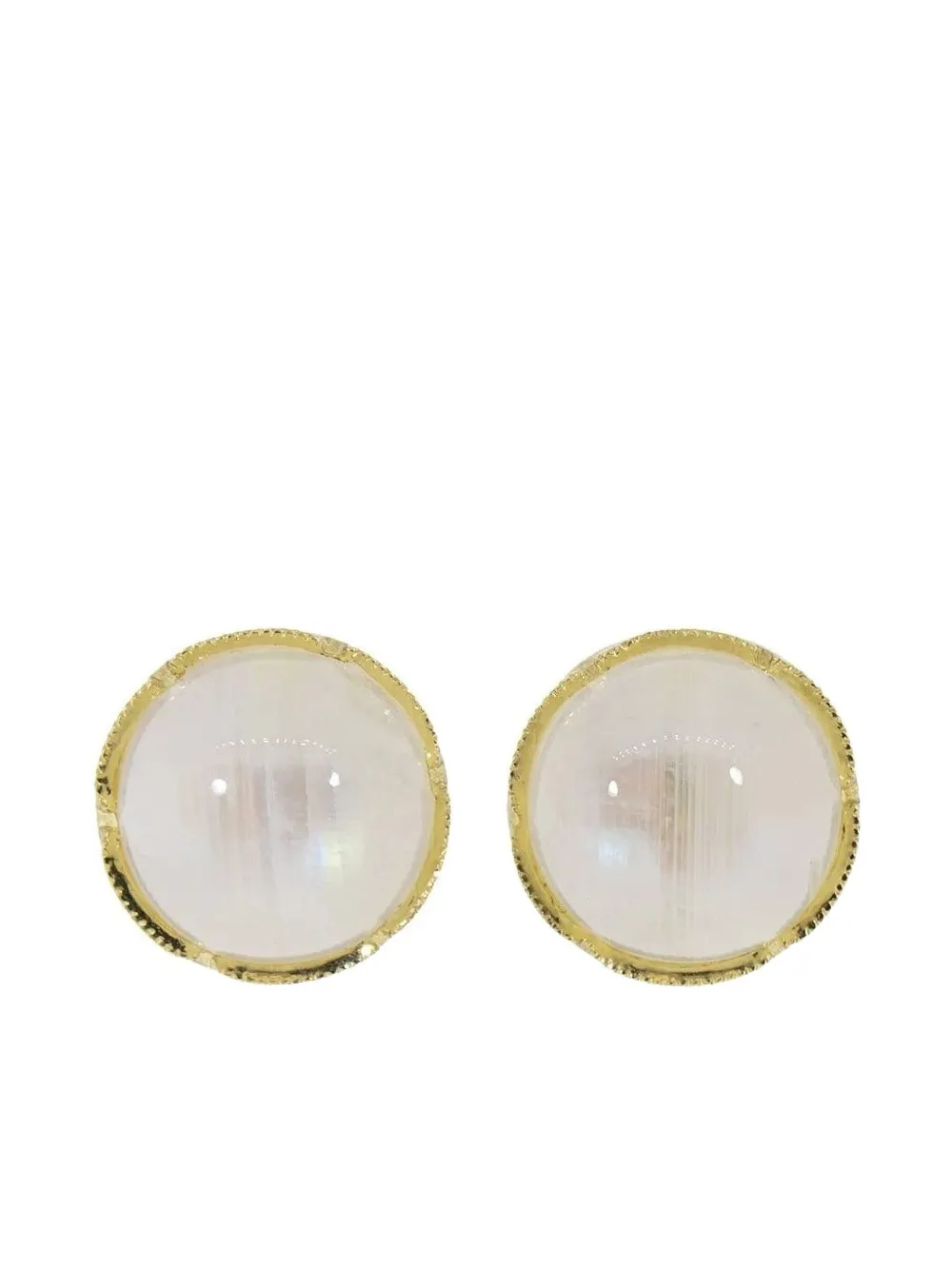 

18k yellow gold Moonstone stud earrings Irene Neuwirth, золотой