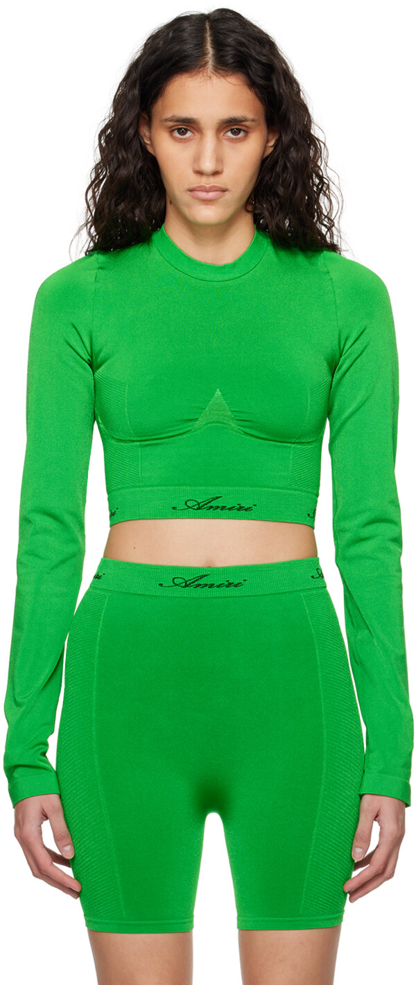 

Зеленый жаккардовый топ AMIRI, Fern green
