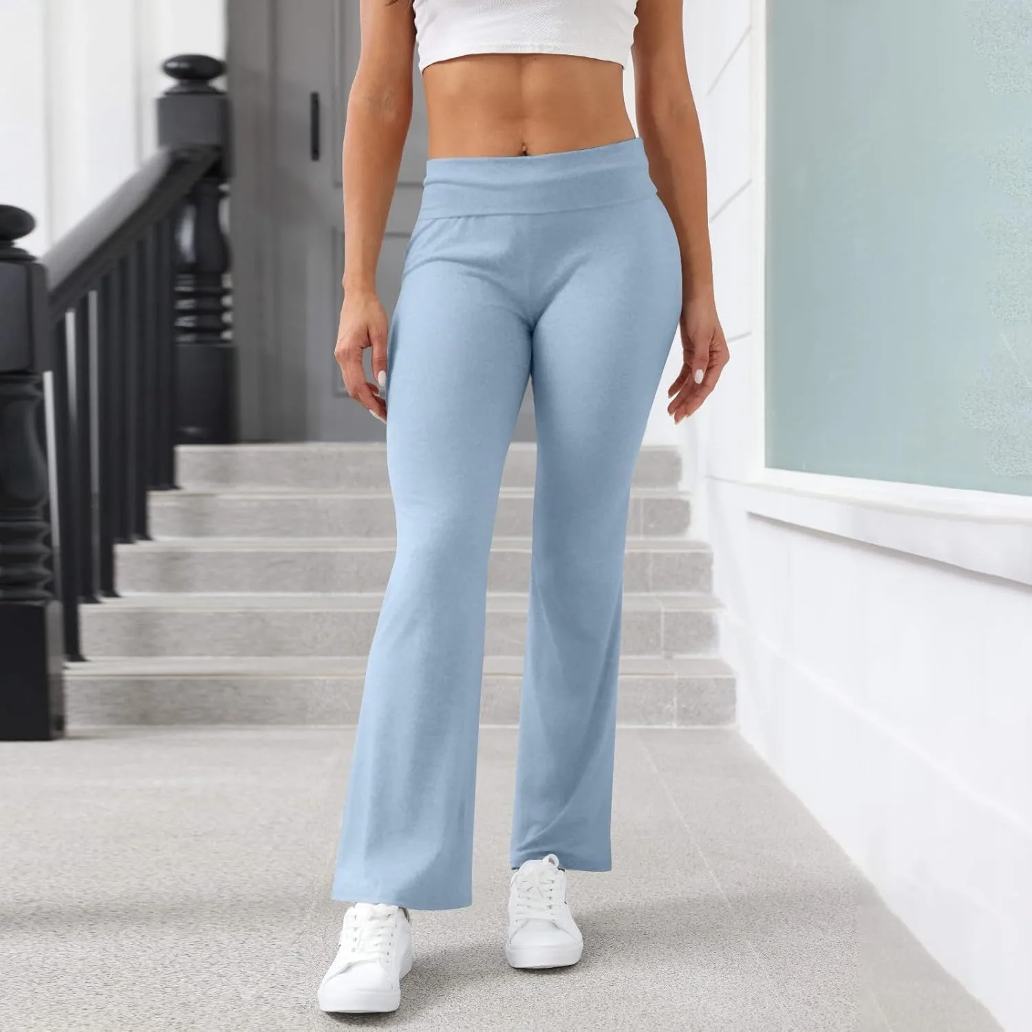Складные йога-штаны для женщин High Waisted с эффектом контроля живота — фото 2