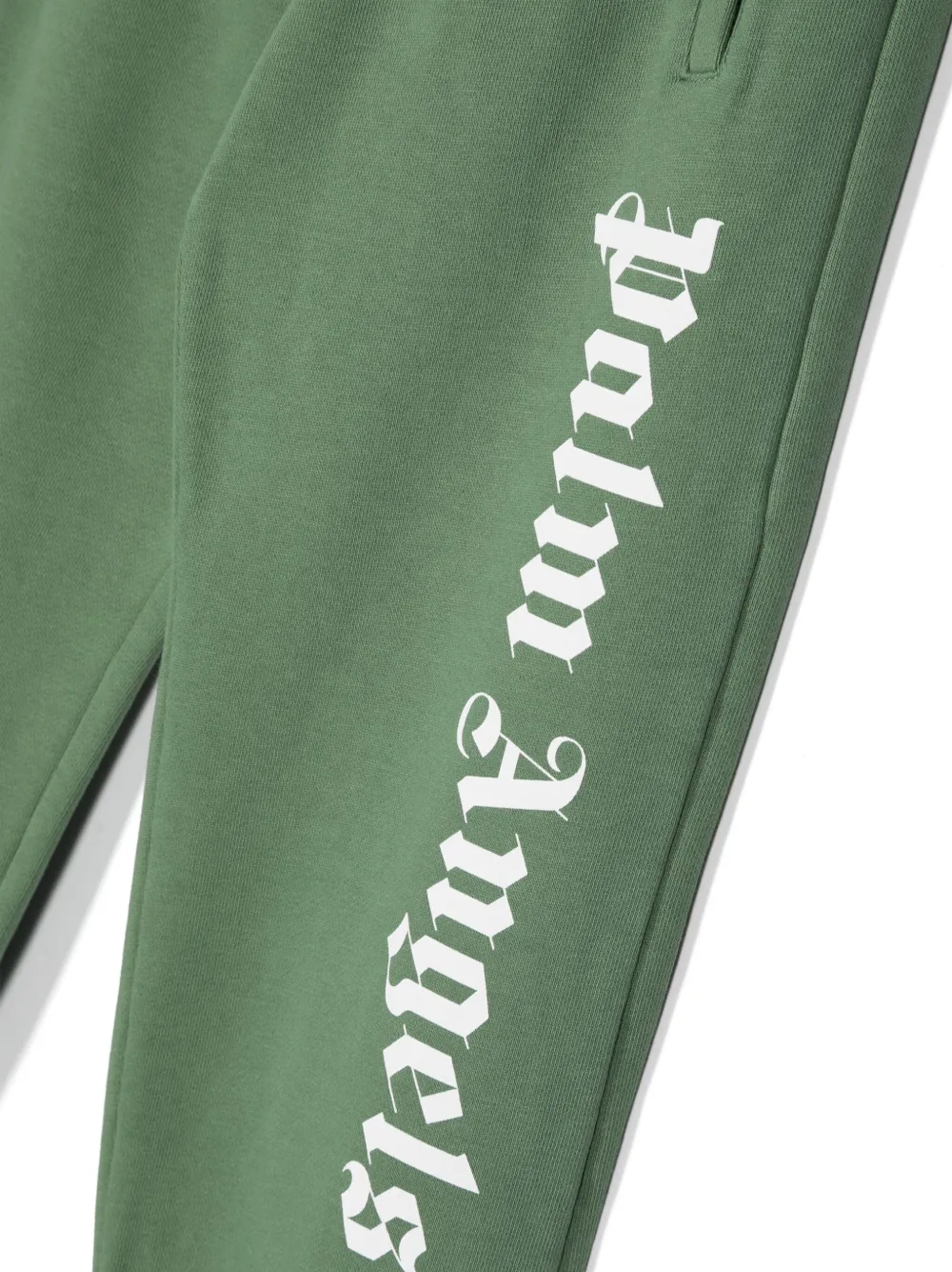 Спортивные брюки с кулиской и логотипом Palm Angels Kids, зеленый — фото 3