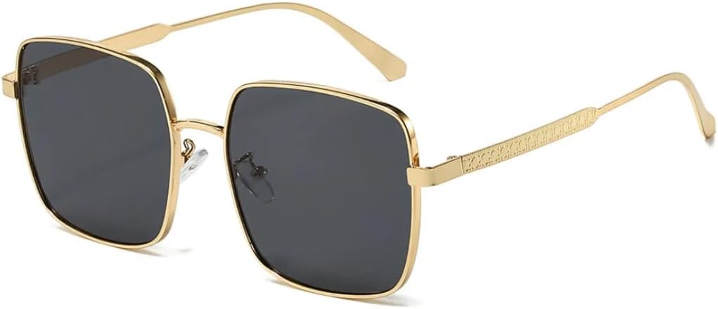 

Солнцезащитные очки с защитой от УФ-излучения UV400 | Тонкая оправа с градиентным переходом цвета | Линзы конфетных оттенков для женщин и мужчин, для занятий спортом на открытом воздухе и вождения DSVIGF, Golden Black