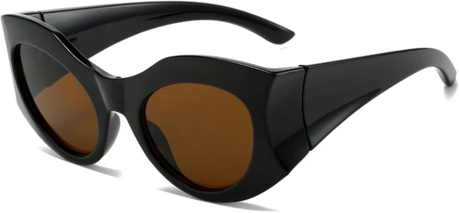 

Женские солнцезащитные очки овальной формы конфетных оттенков, модные градиентные солнцезащитные очки с защитой от УФ-излучения UV400; мужские солнцезащитные очки «кошачий глаз» WNCKSQ, Black Tea