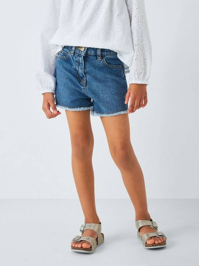 

Джинсовые шорты для девочек с рваным краем John Lewis, Light Denim